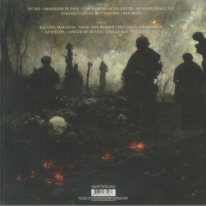 Обратная сторона обложки — JUNGLE ROT — Dead & Buried (reissue)