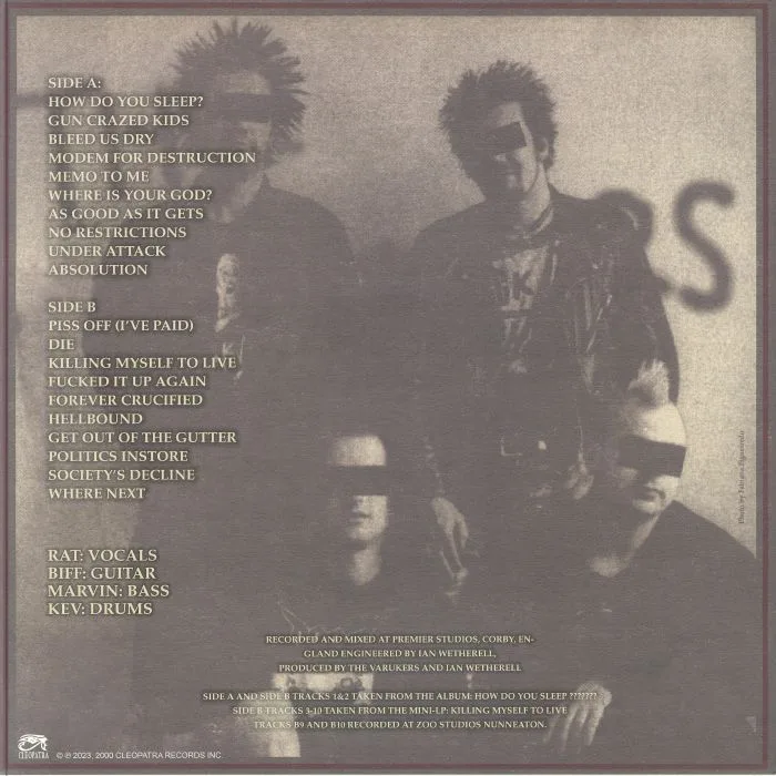 Back cover — VARUKERS — How Do You Sleep? (Deluxe Edition)