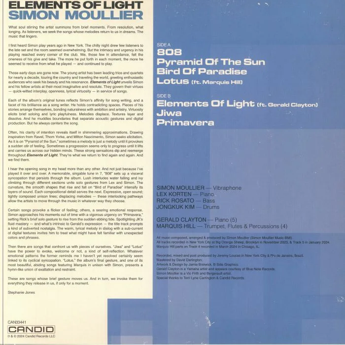 Back cover — Simon MOULLIER — Elements Of Light