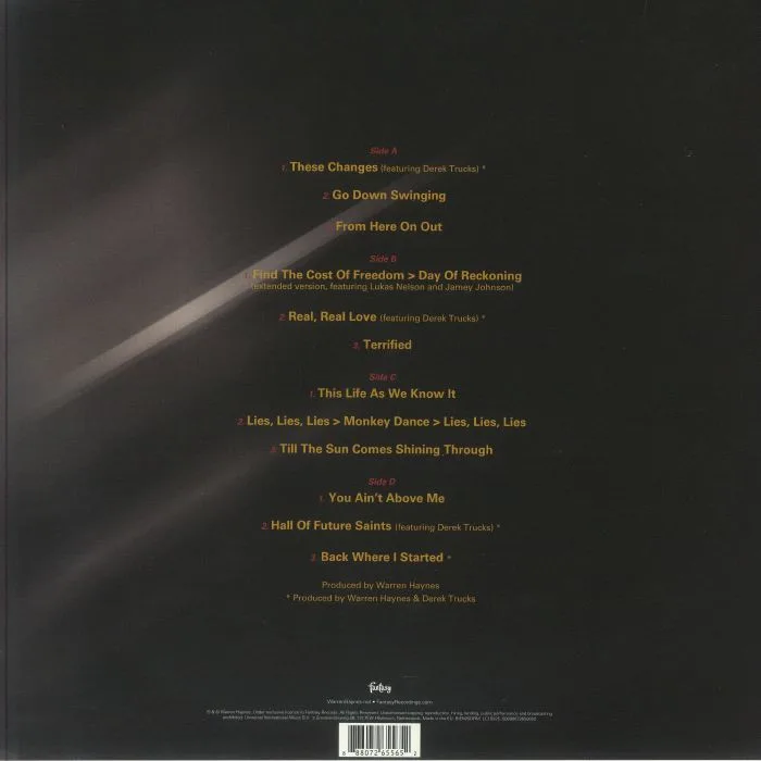 Back cover — Warren HAYNES — Million Voices Whisper