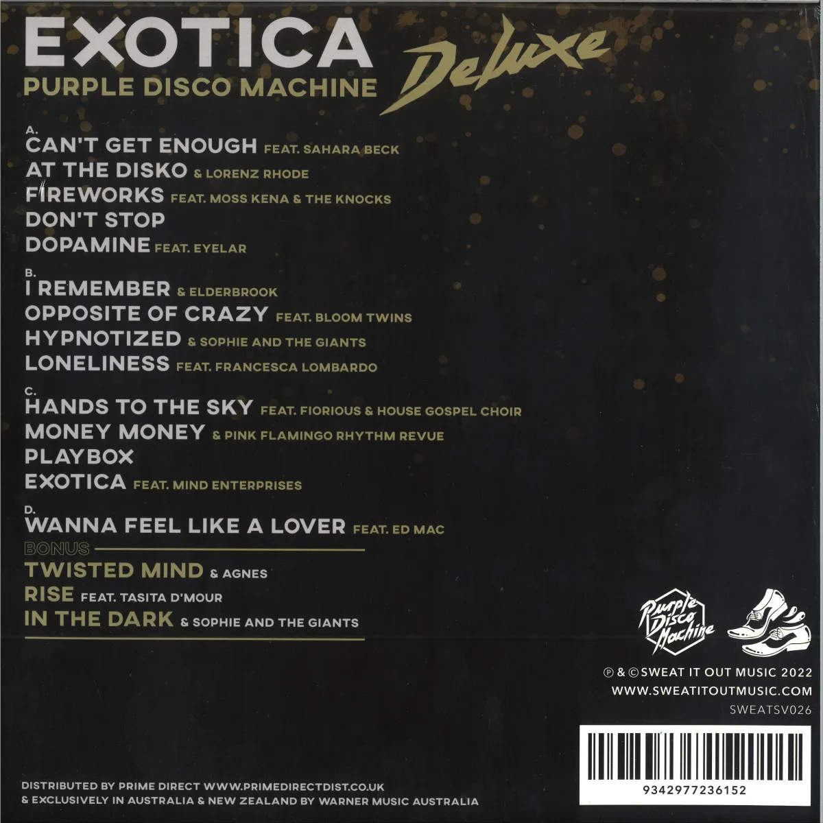 Обратная сторона обложки — Purple Disco Machine — Exotica Deluxe Purple Edition + Bonus Tracks 2x12"