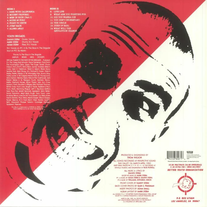 Back cover — YOUTH BRIGADE — Sound & Fury (remastered)