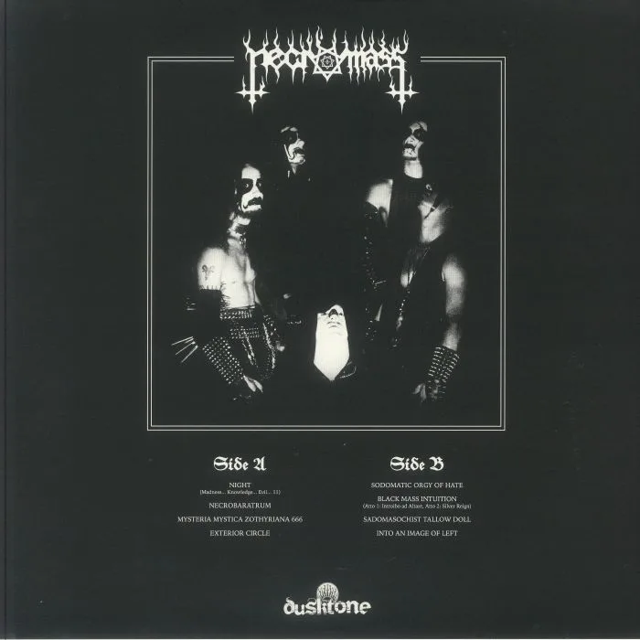 Back cover — NECROMASS — Mysteria Mystica Zothyriana (reissue)