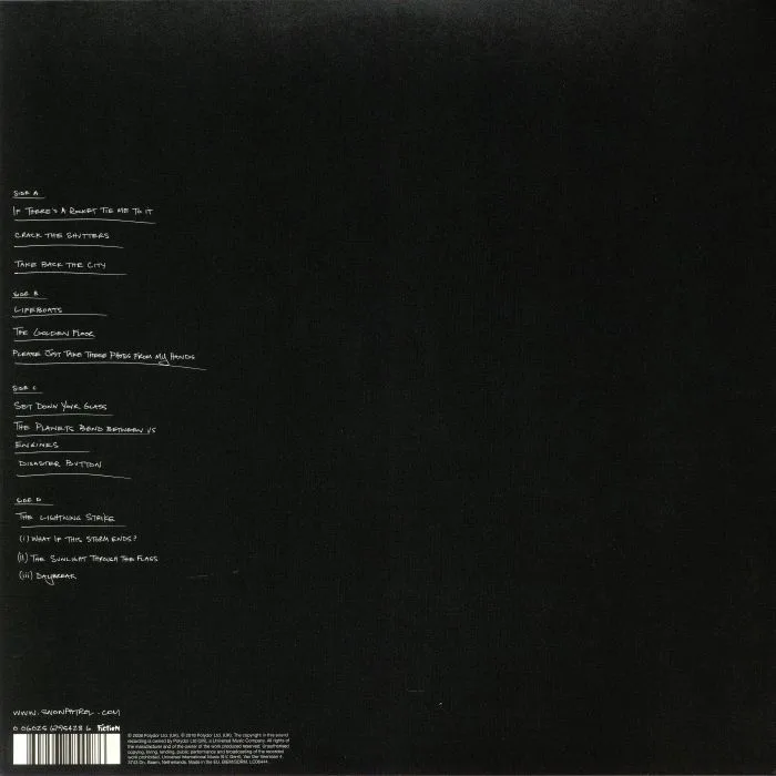 Back cover — SNOW PATROL — A Hundred Million Suns (reissue)