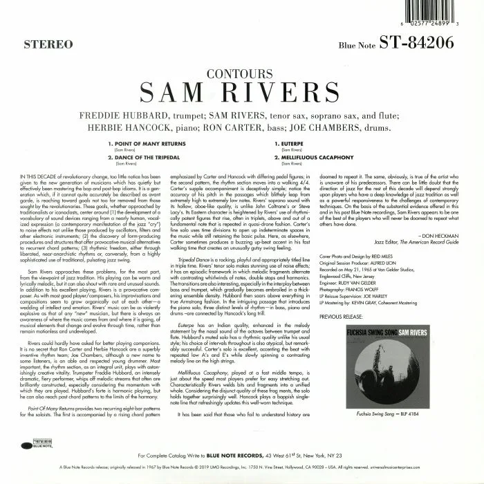 Back cover — Sam RIVERS — Contours (Tone Poet Series) (reissue)