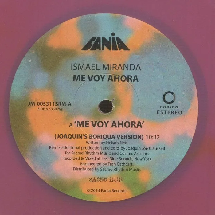 Лицевая сторона обложки — Ismael MIRANDA — Me Voy Ahora (Joaquin Joe Clausell remixes)