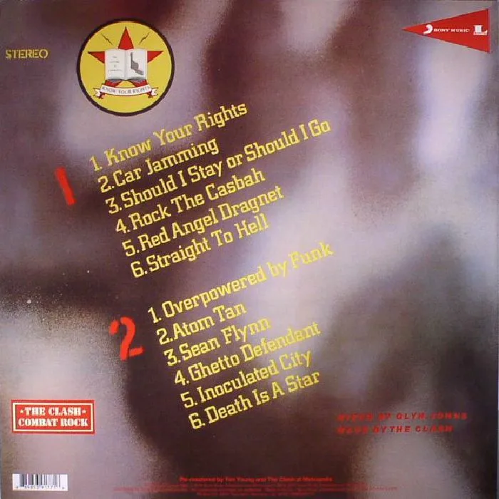 Back cover — The CLASH — Combat Rock (reissue)