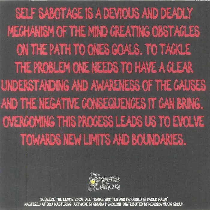 Back cover — Paolo MACRI — Autosabotaggio