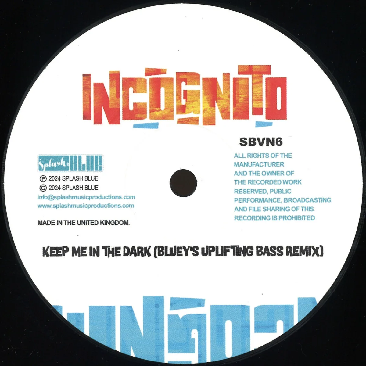Лицевая сторона обложки — Incognito — Nothing Makes Me Feel Better/Keep me in the Dark