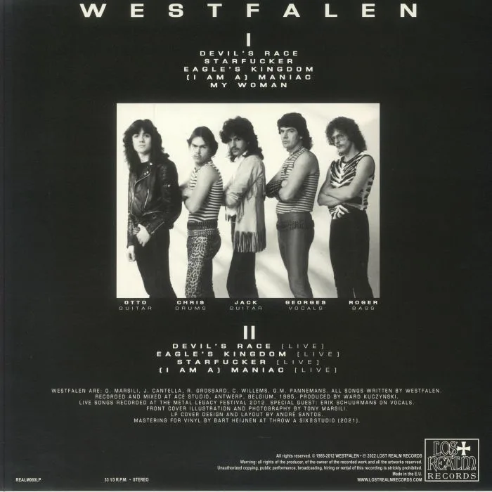 Обратная сторона обложки — WESTFALEN — Westfalen (Deluxe Edition) (remastered)