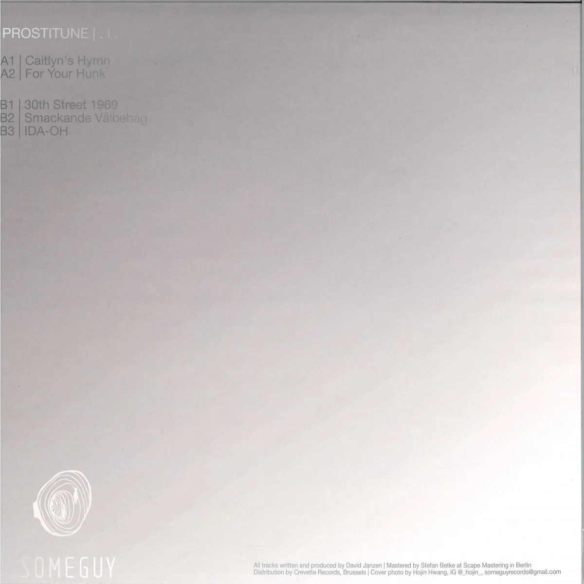 Back cover — Prostitune — I . I EP