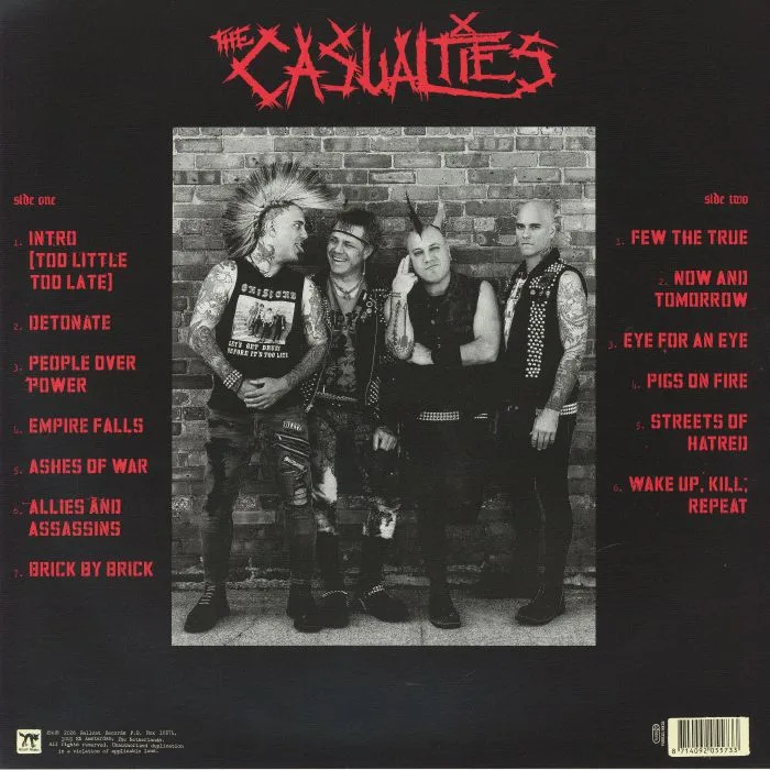 Обратная сторона обложки — The CASUALTIES — Detonate