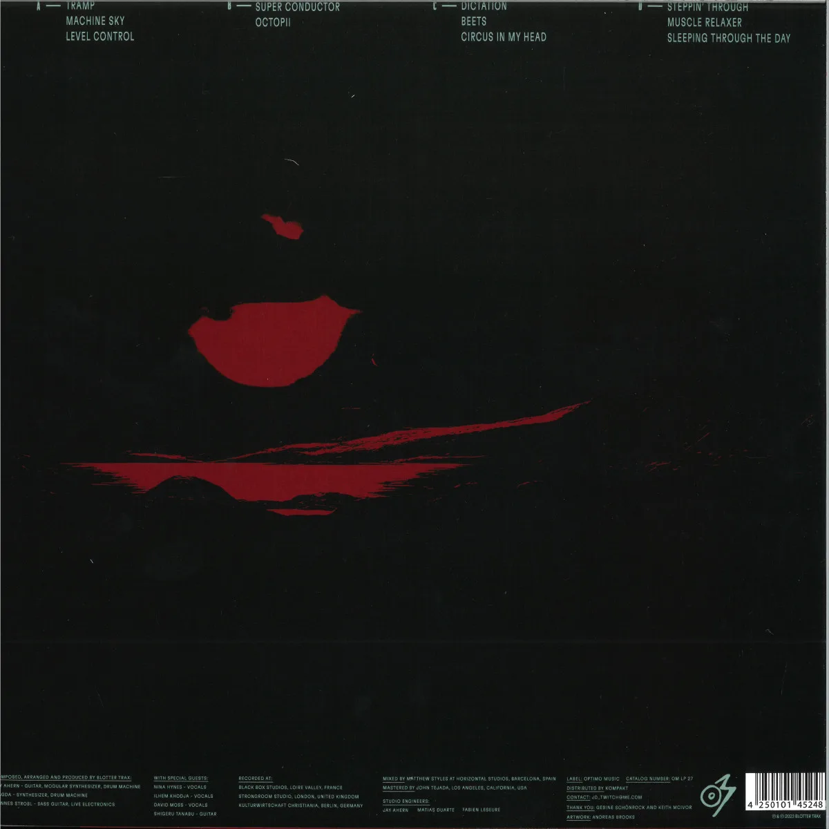 Back cover — Blotter Trax — Superconductor LP 2x12"