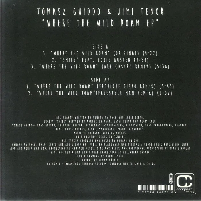Back cover — Tomasz GUIDDO / JIMI TENOR — Where The Wild Roam EP
