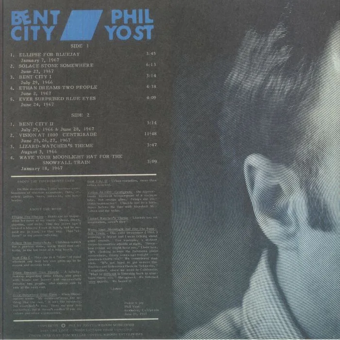 Обратная сторона обложки — Phil YOST — Bent City (reissue)