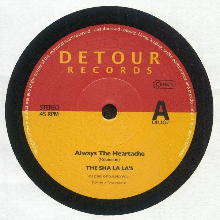 Front cover — The SHA LA LA'S — Always The Heartache