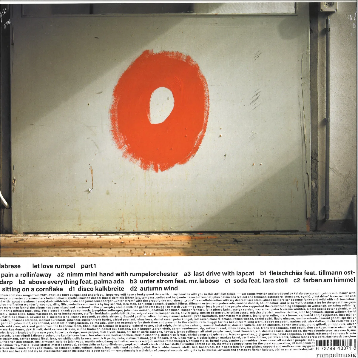 Back cover — Kalabrese — Let Love Rumpel (Part 1) 2x12"