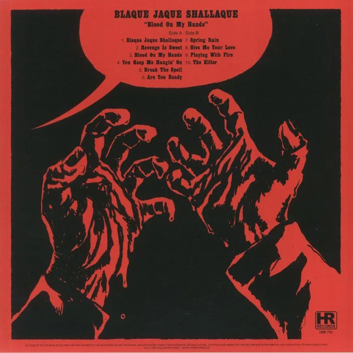Back cover — BLAQUE JAQUE SHALLAQUE — Blood On My Hands