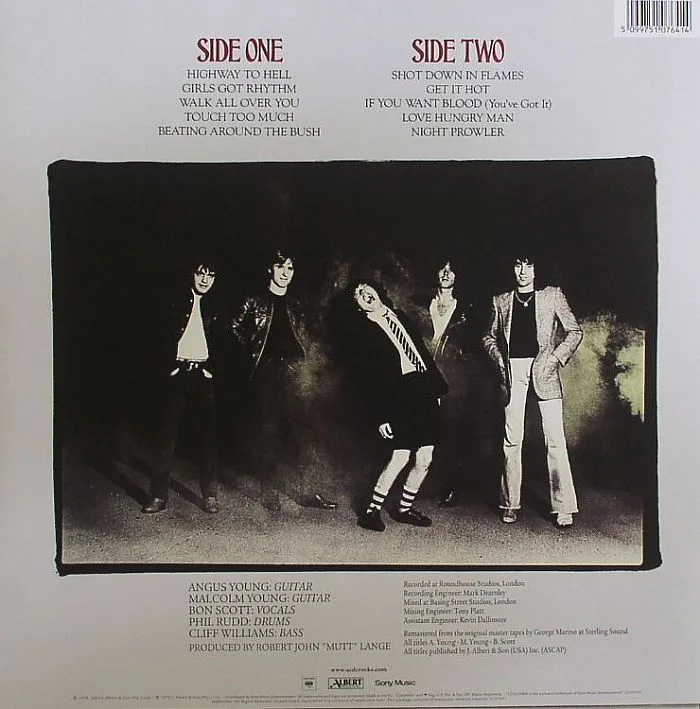 Back cover — AC / DC — Highway To Hell