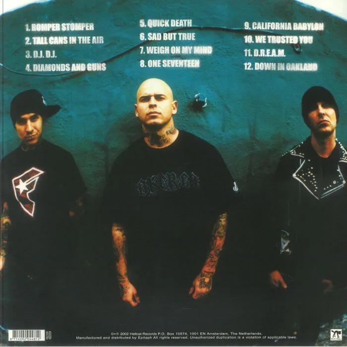 Обратная сторона обложки — TRANSPLANTS — Transplants (reissue)
