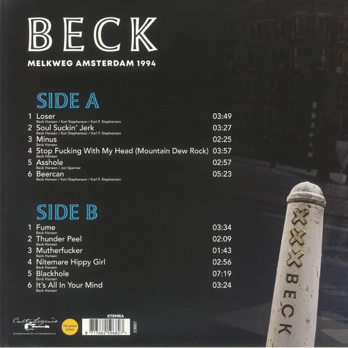 Обратная сторона обложки — BECK — Melkweg Amsterdam 1994