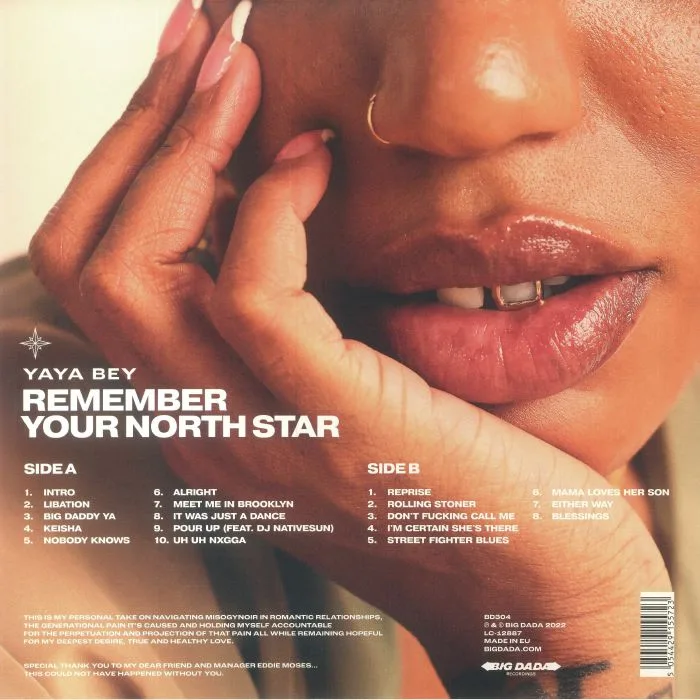 Обратная сторона обложки — YAYA BEY — Remember Your North Star