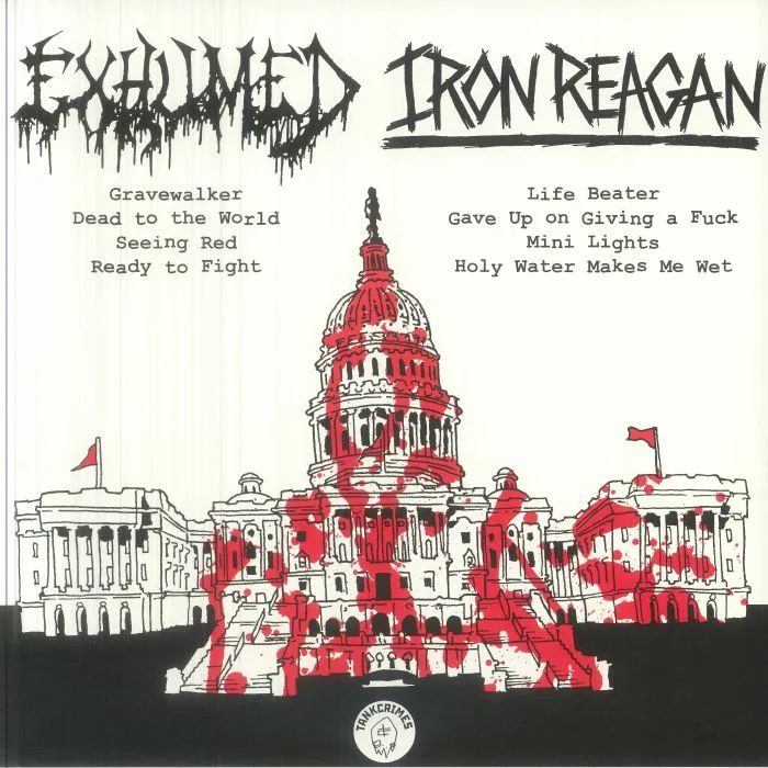 Back cover — EXHUMED / IRON REAGAN — Split