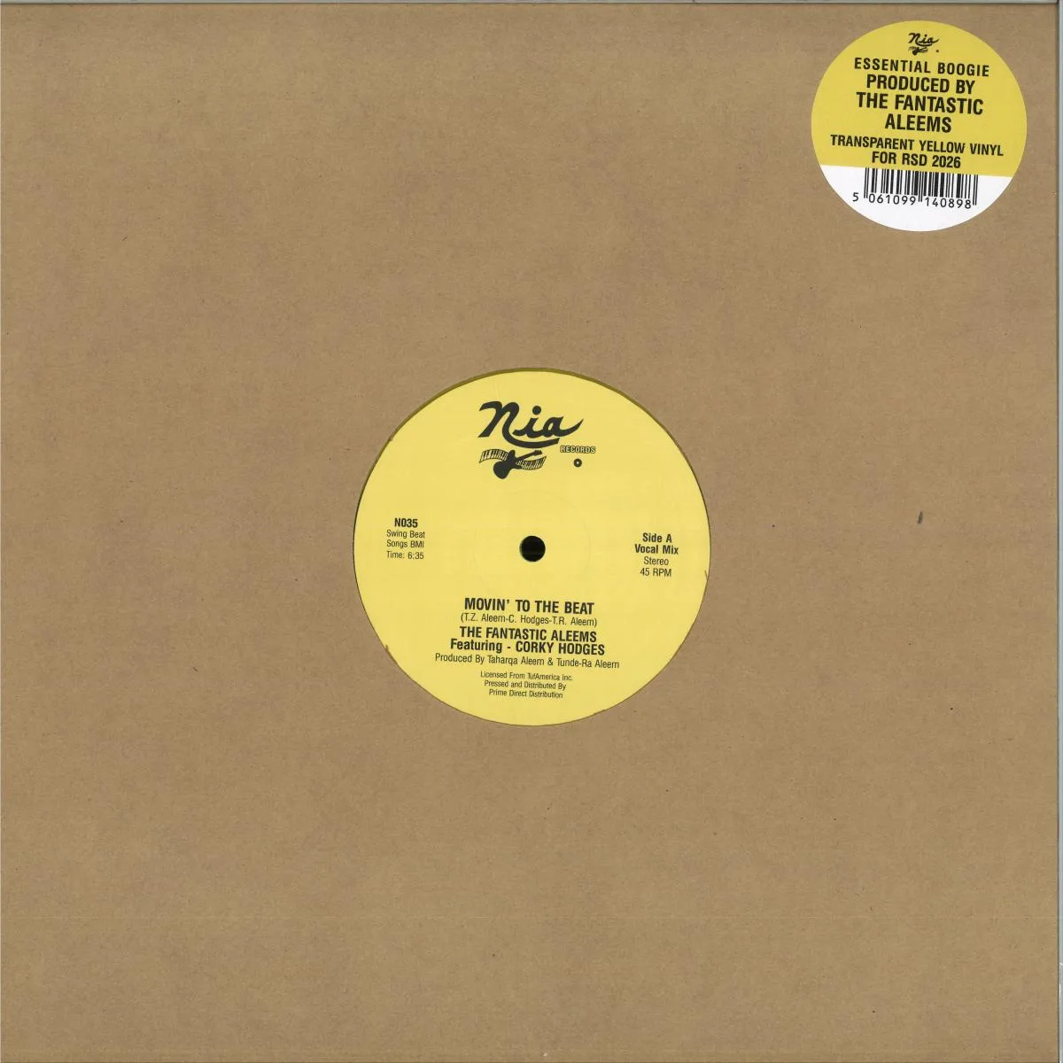 Back cover — The Fantastic Aleems Featuring Corky Hodges — Movin' To The Beat
