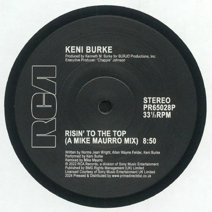 Front cover — Keni BURKE / EVELYN CHAMPAGNE KING — Risin' To The Top (A Mike Maurro mix)