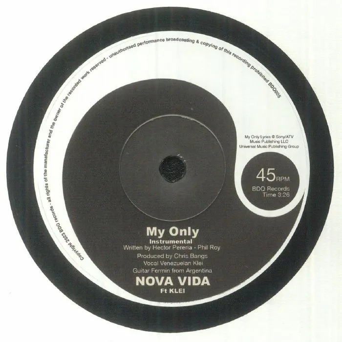 Back cover — NOVA VIDA — My Only