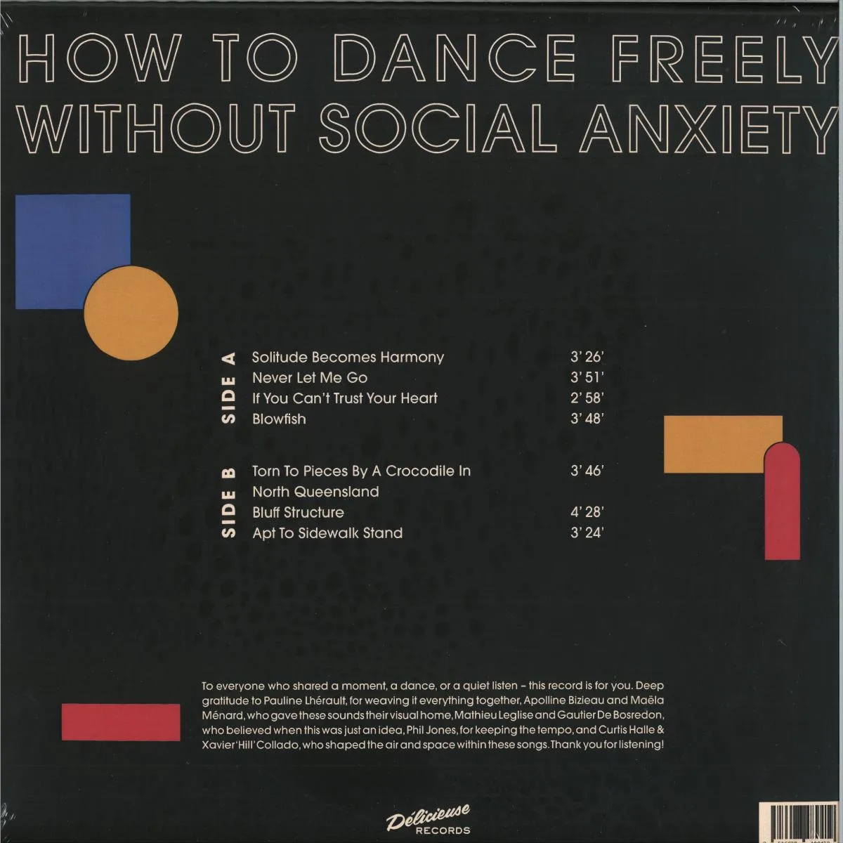 Back cover — Tar Blanche — How to Dance Freely without Social Anxiety