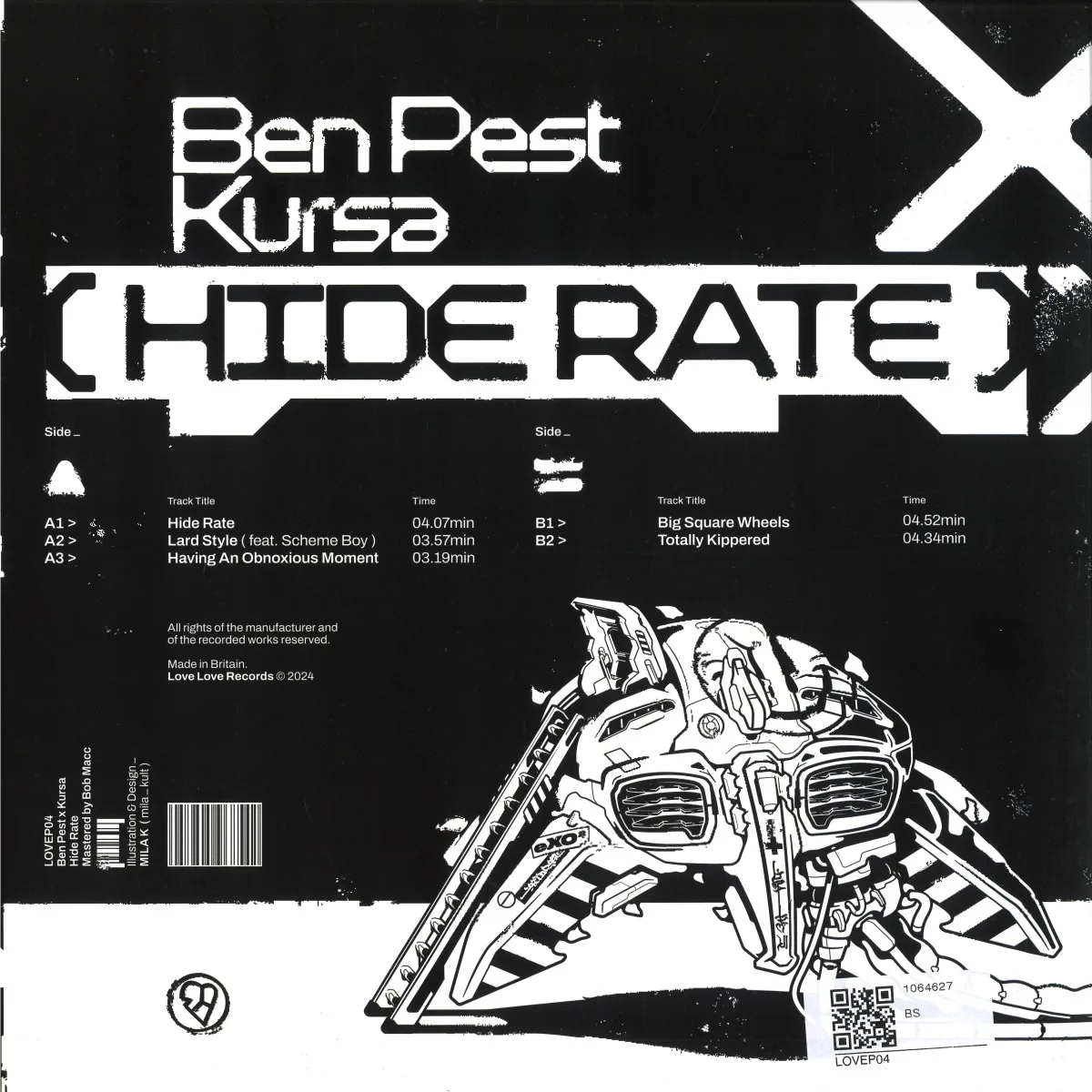 Обратная сторона обложки — Ben Pest & Kursa — Hide Rate LP