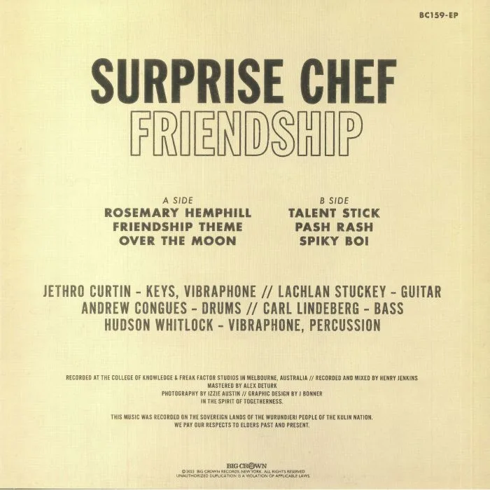 Back cover — SURPRISE CHEF — Friendship