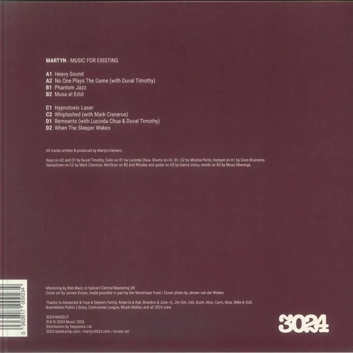 Back cover — MARTYN — Music For Existing