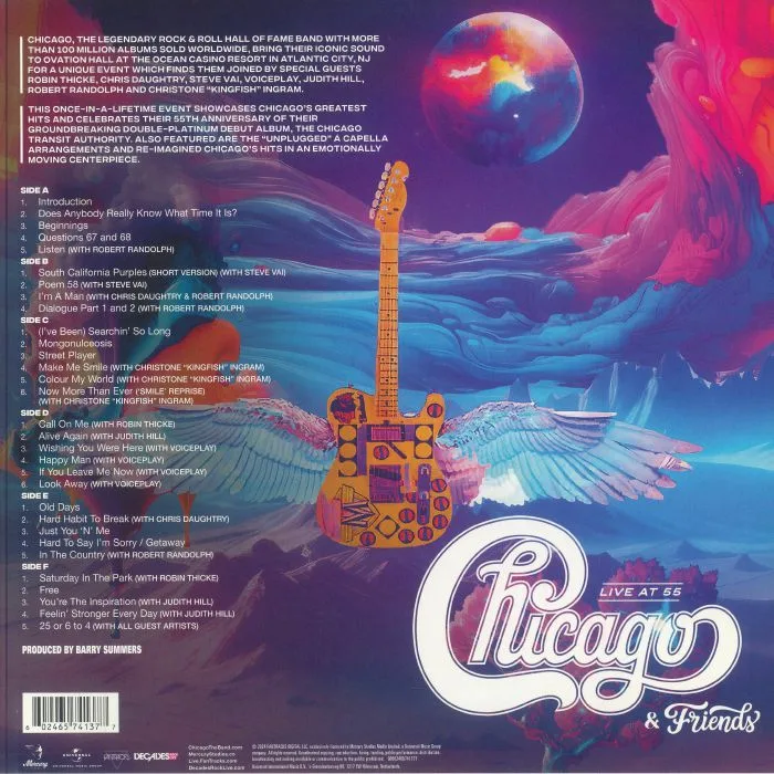 Back cover — CHICAGO / VARIOUS — Chicago & Friends: Live At 55
