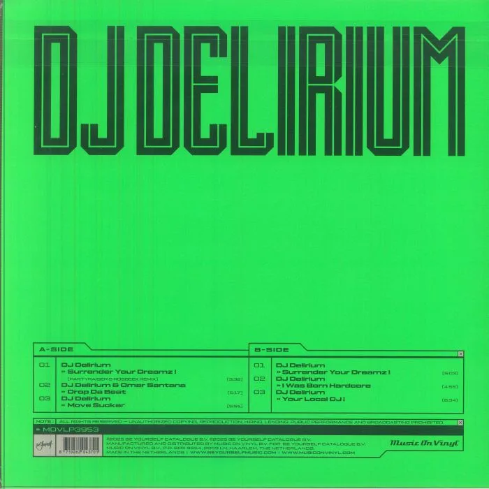 Обратная сторона обложки — DJ DELIRIUM — Hardcore Legends