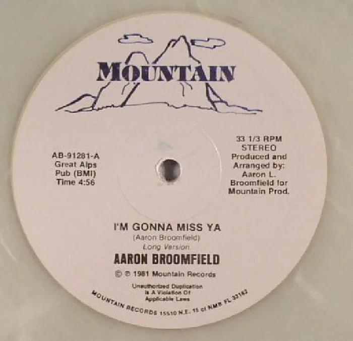 Front cover — Aaron BROOMFIELD — I'm Gonna Miss Ya