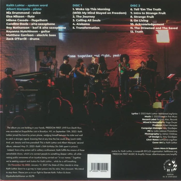 Back cover — Keith LAMAR / ALBERT MARQUES — Live From Death Row