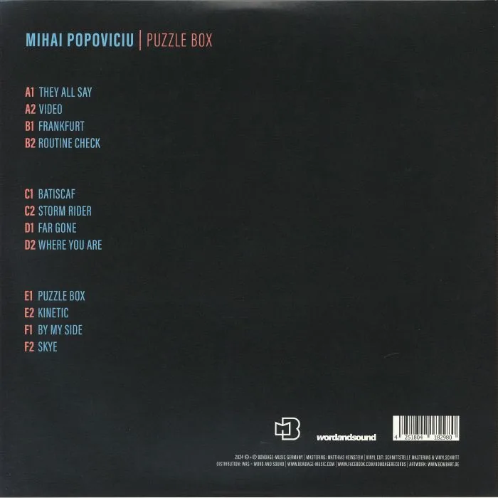 Обратная сторона обложки — Mihai Popoviciu — Puzzle Box LP 3x12"