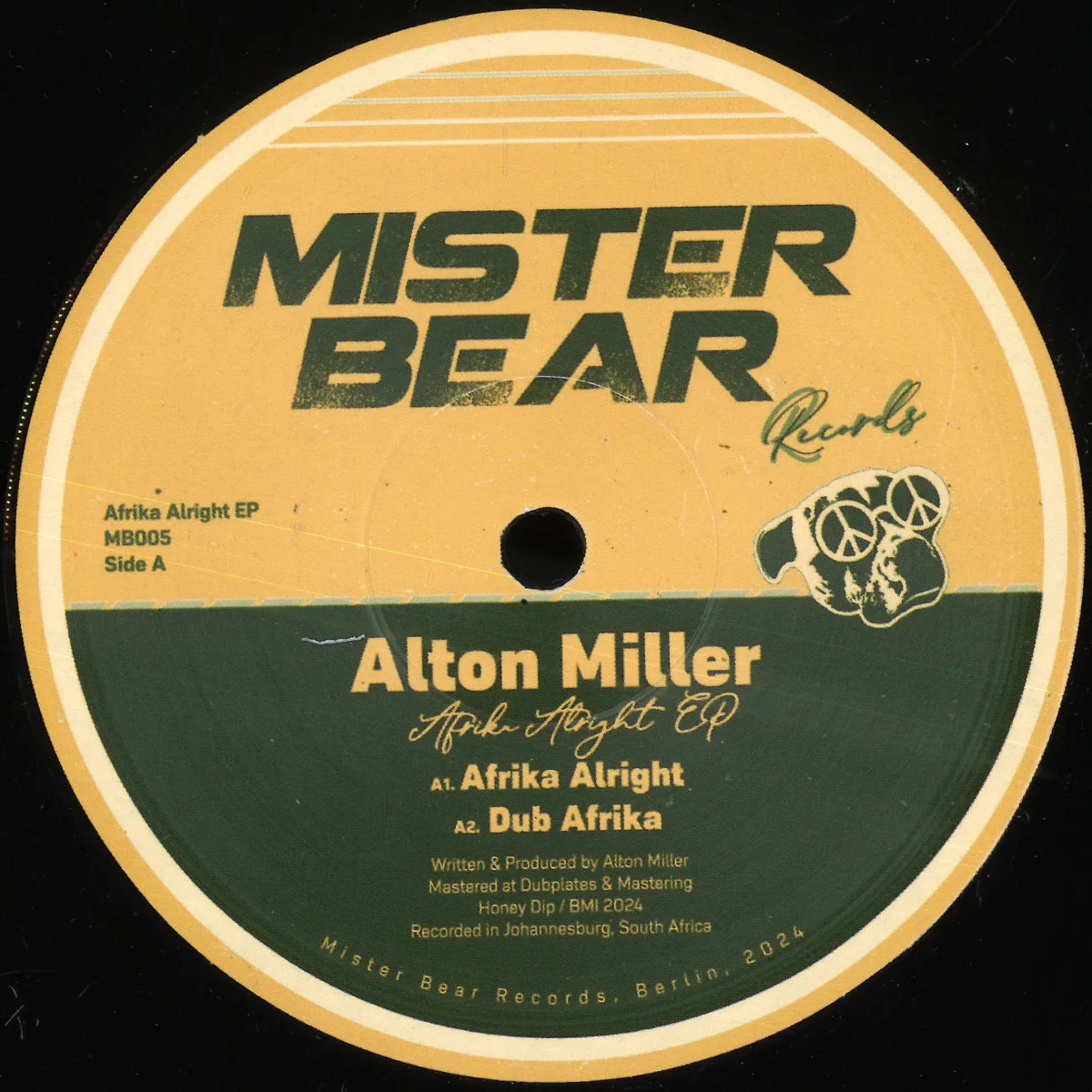 Лицевая сторона обложки — Alton Miller — Afrika Alright EP