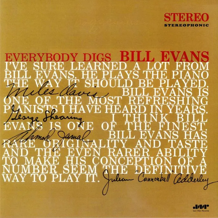 Лицевая сторона обложки — Bill EVANS — Everybody Digs (remastered)