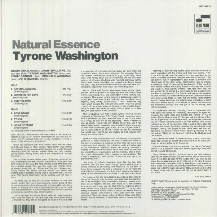 Back cover — Tyrone WASHINGTON — Natural Essence (Tone Poet Series)