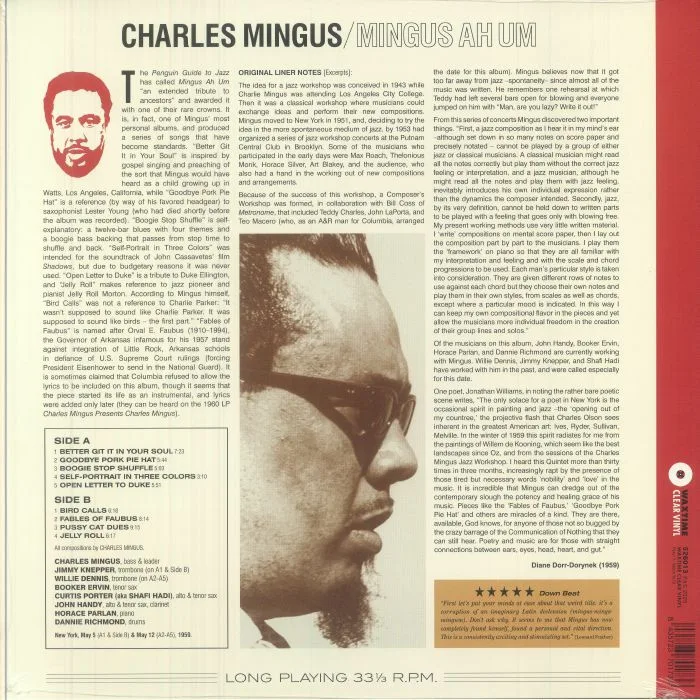 Back cover — Charles MINGUS — Mingus Ah Um (reissue)