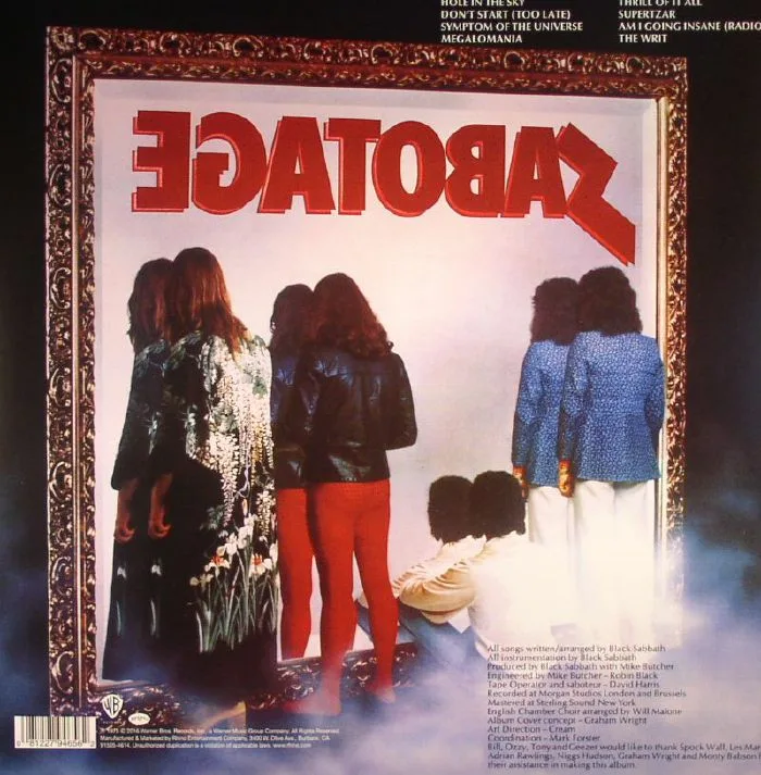 Back cover — BLACK SABBATH — Sabotage (remastered)