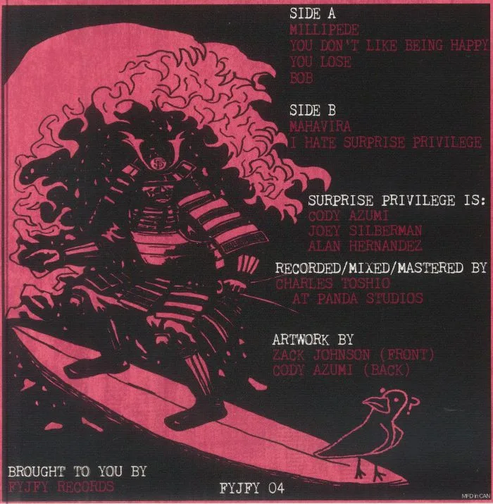 Back cover — SURPRISE PRIVILEGE — 100 Songs
