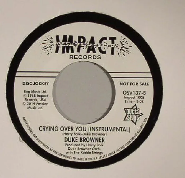 Back cover — Duke BROWNER — Crying Over You