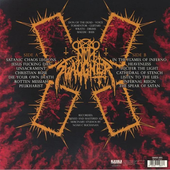 Back cover — NUNSLAUGHTER — Satanic Chaos Legions