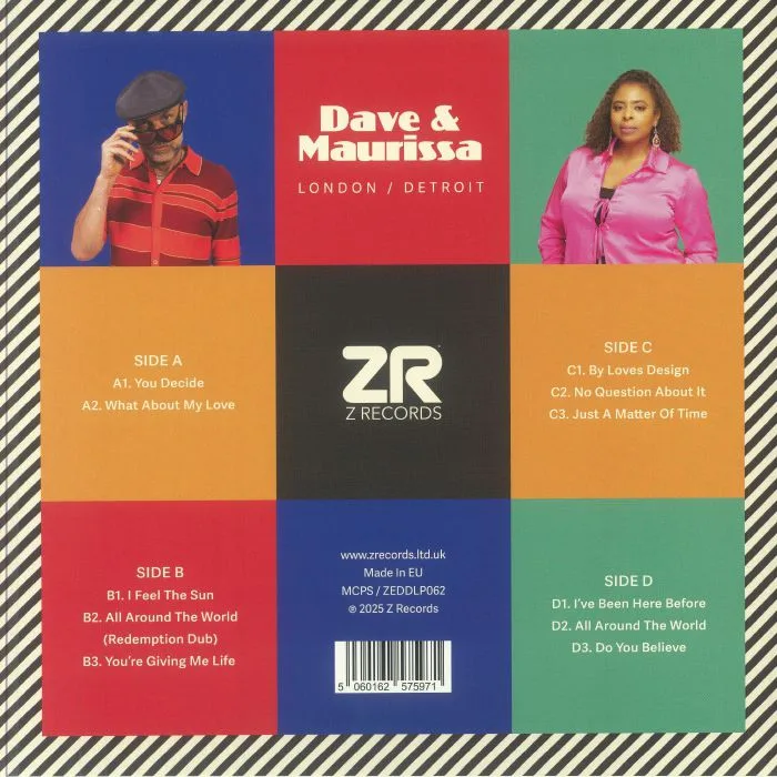 Back cover — DAVE / MAURISSA — London / Detroit