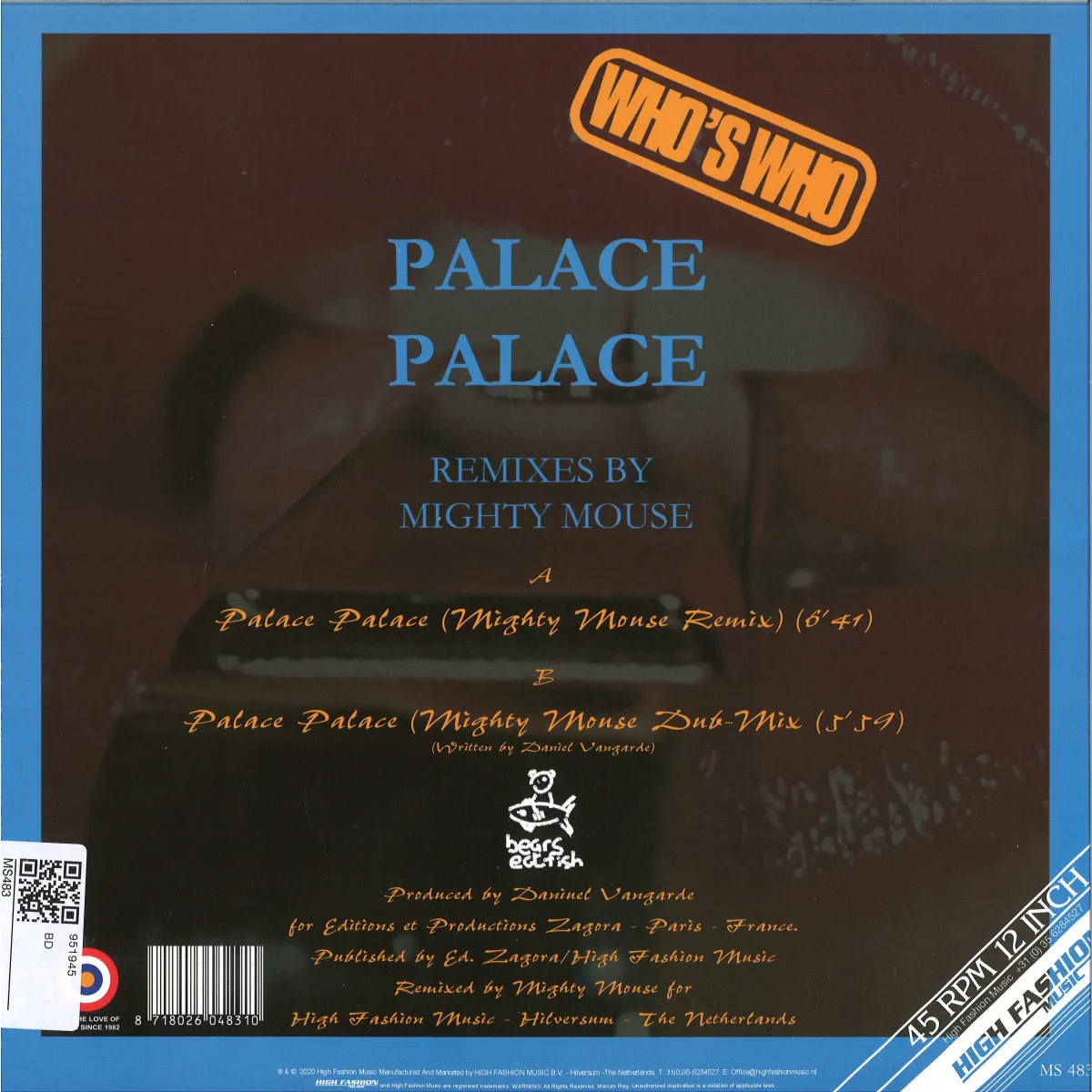 Back cover — Who's Who — PALACE PALACE (MIGHTY MOUSE REMIXES)