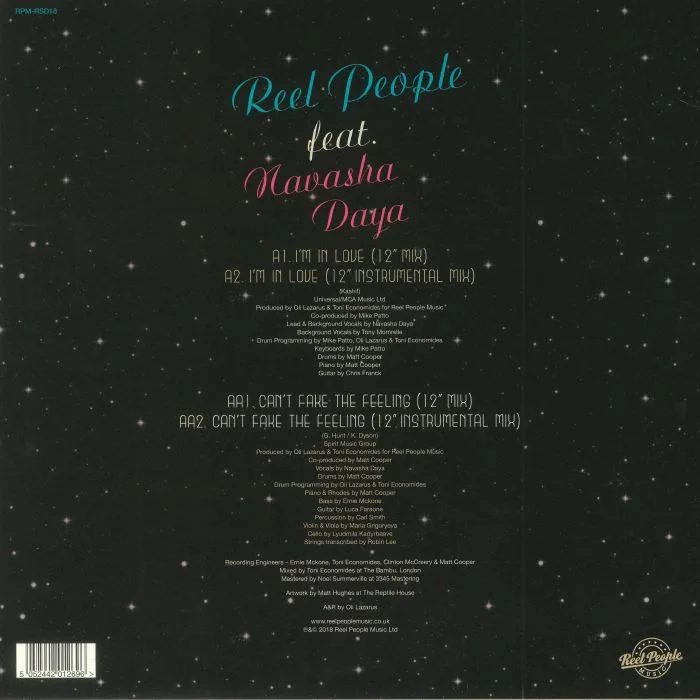 Back cover — REEL PEOPLE feat NAVASHA DAYA — I'm In Love (Record Store Day 2018)